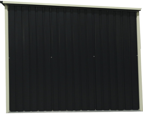 Metalen tuinhuiswand met verticale panelen