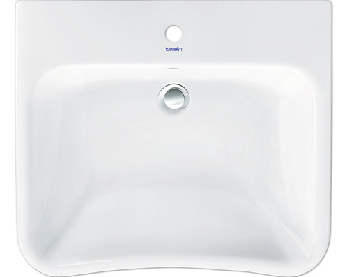 Bovenaanzicht: keramische wastafel voor de badkamer.