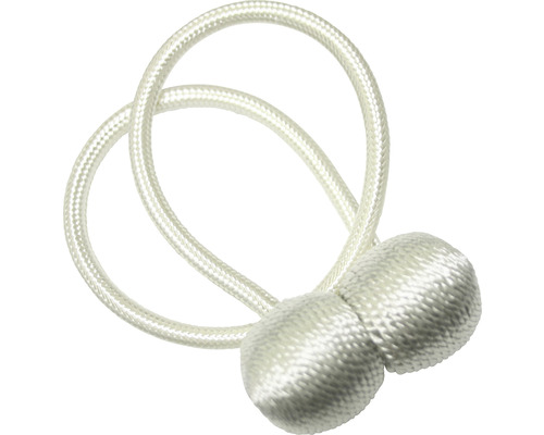 GARDINIA Gordijn embrasse Tieback magnetisch wit 2 stuks Gordijnband met bolvormige knoop