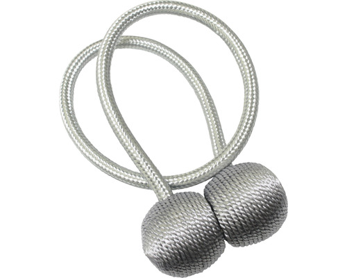 GARDINIA Gordijn embrasse Tieback magnetisch zilver 2 stuks Gordijn terugbinder met bolvormige uiteinden