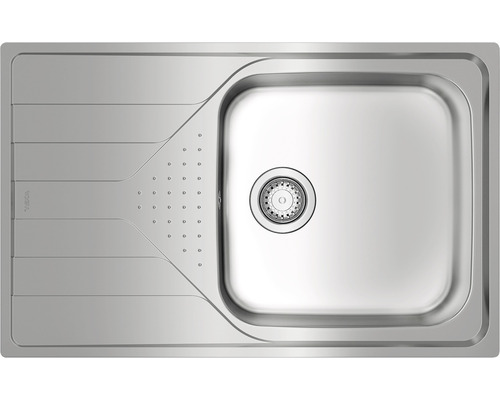 TEKA Spoelbak Universe met afdruipgedeelte omkeerbaar RVS 790x500mm 115110017 Roestvrijstalen spoelbak met afdruiprek