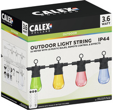 Verpakking van een 10 meter lange Calex lichtsnoer met tien lampen voor buiten