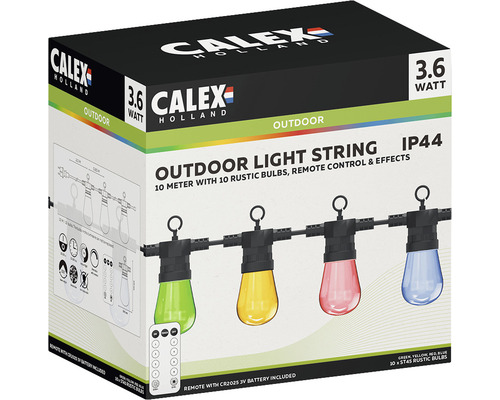 CALEX LED Lichtsnoer 10-lichts RGB, 10 meter