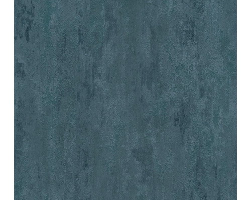 A.S. CRÉATION Vliesbehang 38044-5 effen roestoptiek blauw Behang met pleisterwerkstructuur