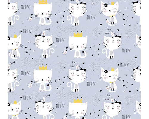 A.S. CRÉATION Vliesbehang 38131-1 Little Love katten grijs Patroon met katten, vogels, harten en belettering