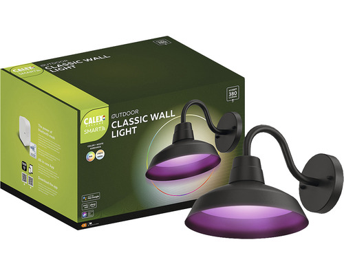 Calex logo. Calex Outdoor Classic wandlamp met doos