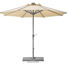 Tuinparasol met metalen frame en rechthoekige voet
