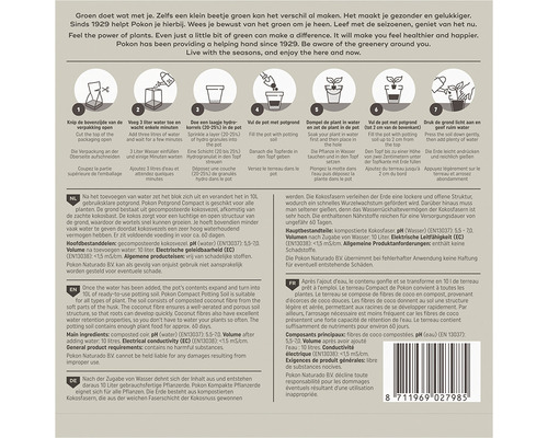 Instructies voor het gebruik van Pokon Compacte Potgrond met kokosvezels