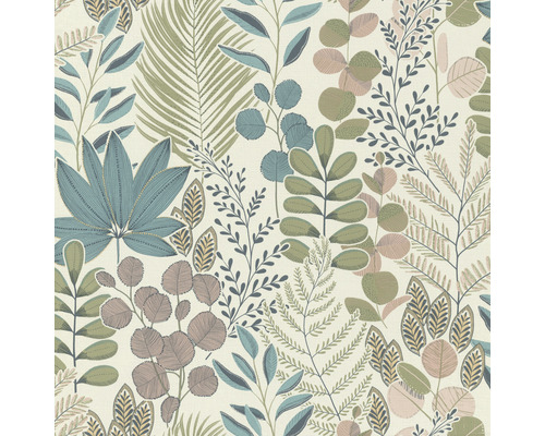 RASCH Vliesbehang 465310 Symphony botanical wit Behang met bloemenmotief van bladeren