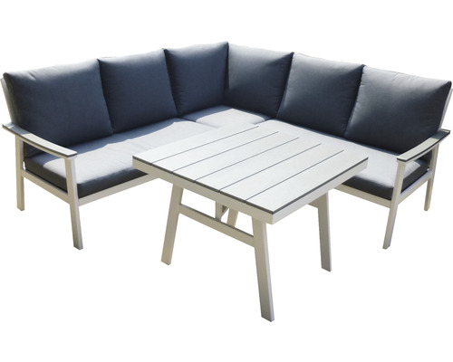 SENS-LINE Lounge diningset Dublin 4-delig aluminium wit, 212x212 cm-0