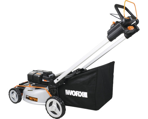Worx Nitro accu grasmaaier met opvangbak
