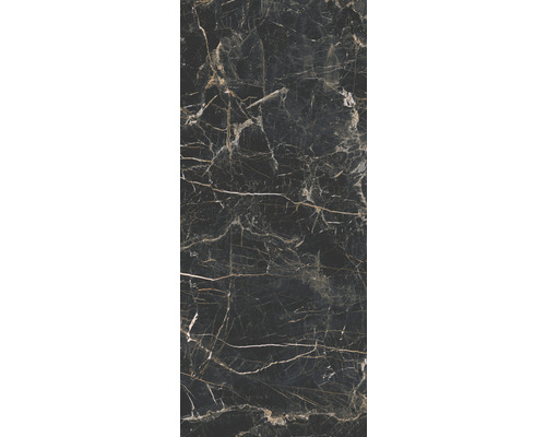 Wand- en vloertegel Marquina zwart-goud gemarmerd 279,7x119,7 cm gerectificeerd