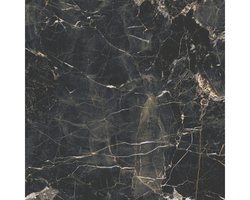Wand- en vloertegel Marquina zwart-goud gemarmerd 59,7x59,7 cm gerectificeerd