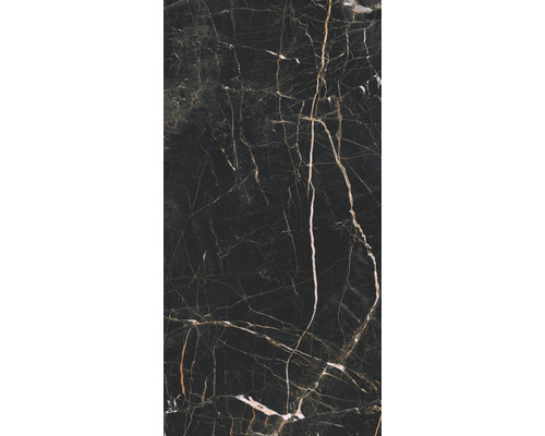 Wand- en vloertegel Marquina zwart-goud gemarmerd 59,7x119,7 cm gerectificeerd