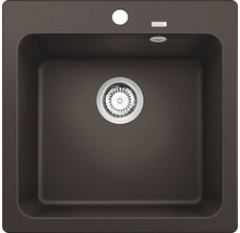 Spoelbak van composiet met afvoergarnituur