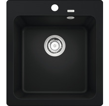 Spoelbak van steen met afvoergarnituur