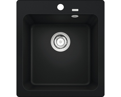 Spoelbak van steen met afvoergarnituur