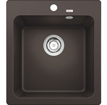 Spoelbak van graniet met afvoergarnituur