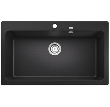 Spoelbak van steen met afvoergarnituur