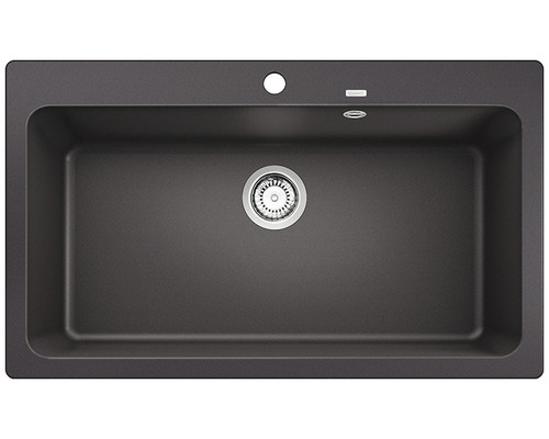 Spoelbak van steen met afvoergarnituur