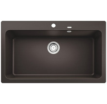 Spoelbak van silgraniet met één bak en afvoergarnituur