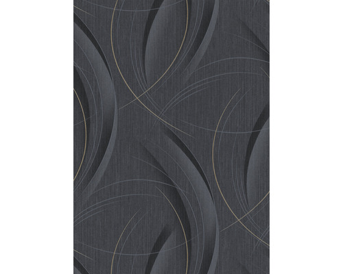 ERISMANN Vliesbehang 10218-15 Fashion for Walls III strepen zwart Behang met golvend patroon