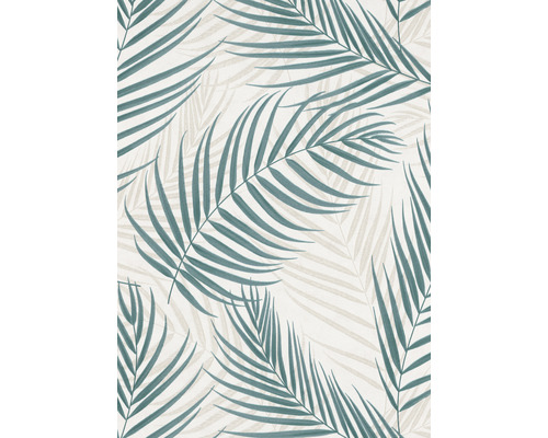 ERISMANN Vliesbehang 10221-19 Fashion for Walls III bladeren petrol Behang met palmbladmotief