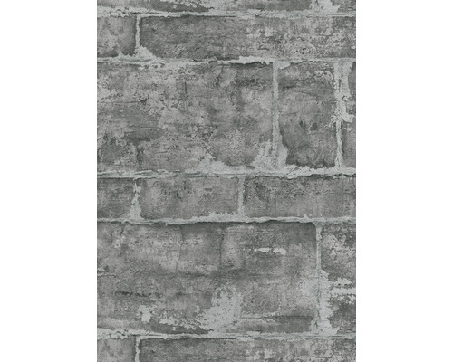 ERISMANN Vliesbehang 10222-15 Fashion for Walls III steenoptiek zwart Behang met steenmotief