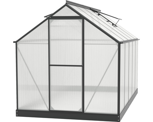 Kweekkas met polycarbonaat platen en dakraam