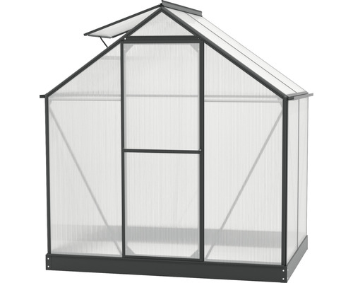 Kweekkas met polycarbonaat platen en dakraam