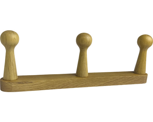Houten kapstok met drie haken