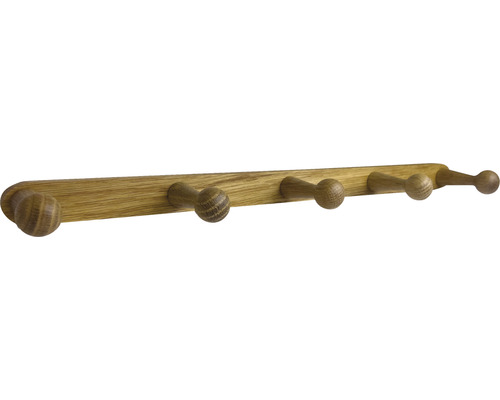 Houten kapstok met vijf haken