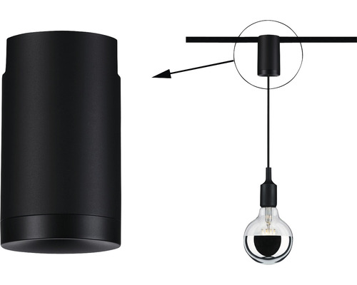 Zwarte plafondlamp met lamp