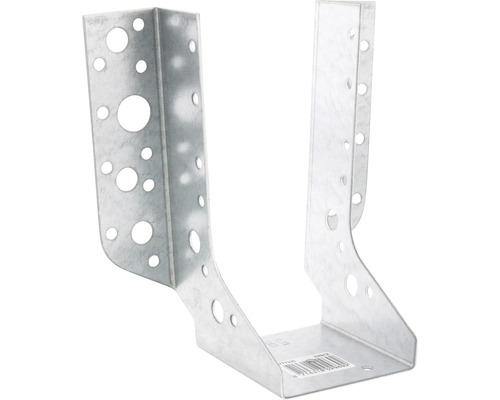 Metalen balkdrager met gaten voor het bevestigen van houten balken