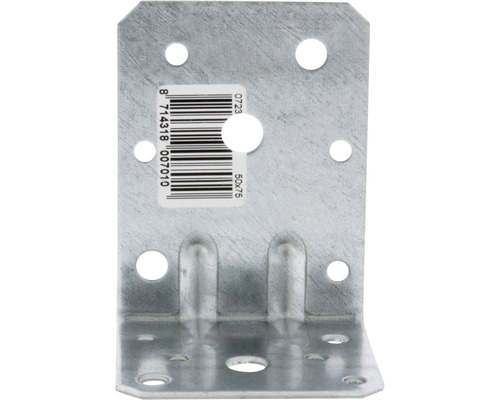Hoekverbinder 50x75 millimeter met gaten
