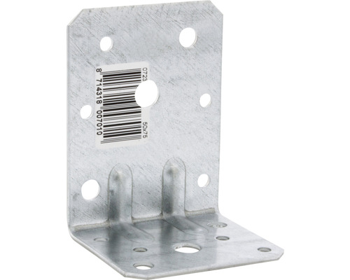 Hoekconnector van metaal, 50x75 mm, met gaten