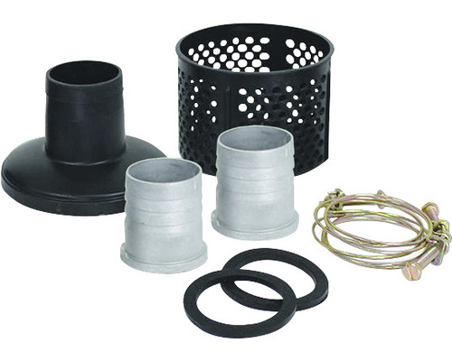 Accessoireset voor pompen met zuigkorf, slangaansluitingen, afdichtringen en slangklemmen
