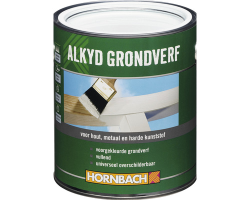HORNBACH Alkyd grondverf wit 750 ml verpakking à 3 stuks