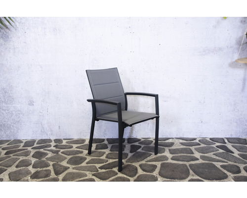 Tuinstoel met armleuningen en grijze bekleding