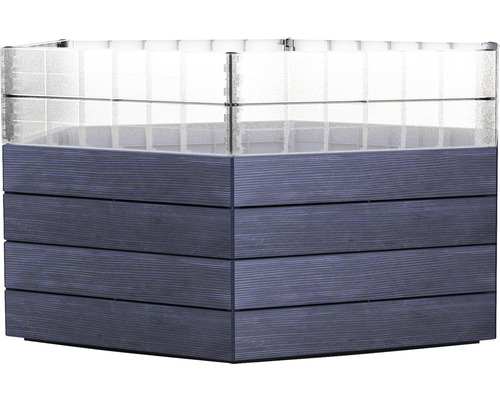 GARANTIA Verhoogde plantenbak met waterbesparingssysteem Ergo Turbo XL 75 houtlook 145x145x75 cm, 1050 L