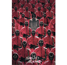 Squid Game poster met gemaskerde figuren