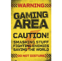REINDERS Poster Caution gaming area 61x91,5 cm