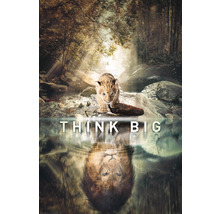 Poster met een afbeelding van een jonge leeuw en zijn spiegelbeeld met de tekst Think Big