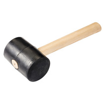 Rubber hamer met houten handvat