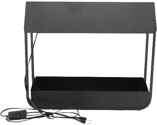Plantenlamp met zwart frame en plantenbak