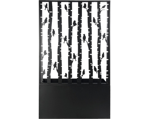 Decoratieve tuinafscheiding met vogel- en boomdesign voor buiten