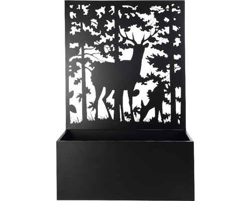 ESSCHERT'S GARDEN Plantenbak met trellis hert zwart 100 x 39 x 140,5 cm