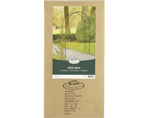Verpakking van een rozenboog voor de tuin