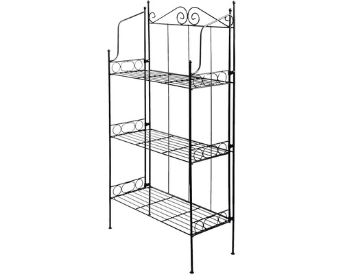 Zwart metalen plantenrek met drie planken