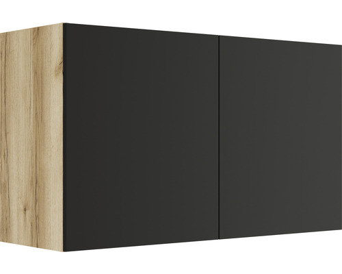 Wandkast met twee deuren en houten decor